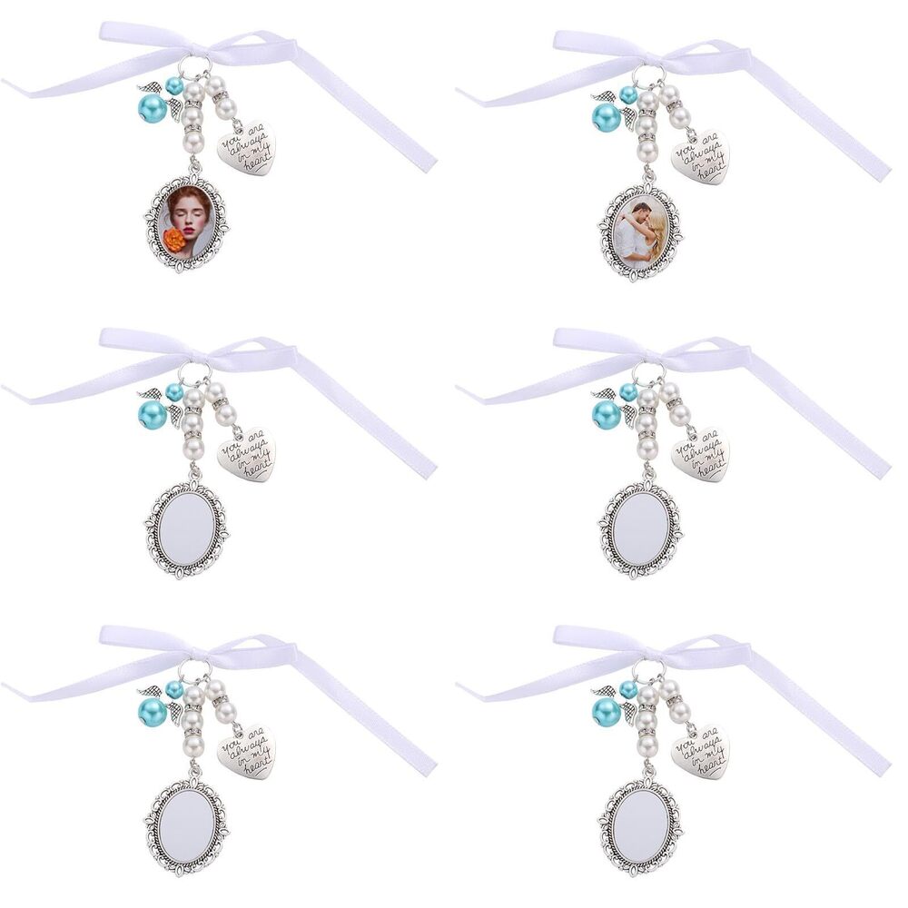 2324 6 Pack Sublimation Blank Bouquet Photo Charms for Wedding Memory